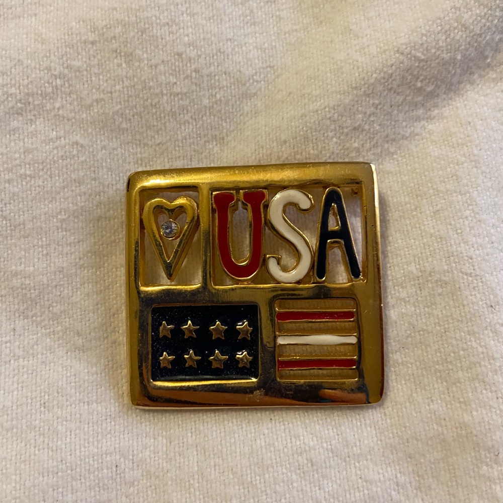 Patriotic pin.